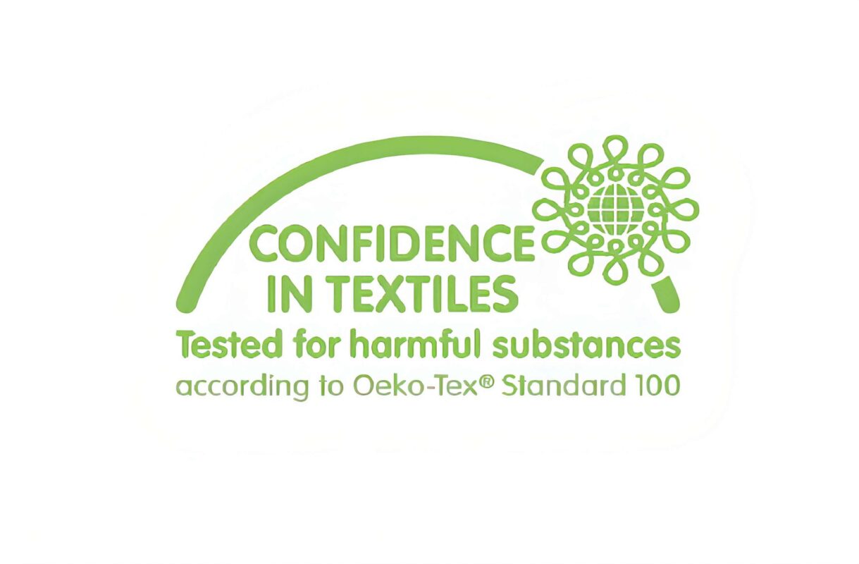 OEKO-TEX® Standard 100 國際環保紡織檢測標章，證明產品通過有害物質檢驗，安全無毒。