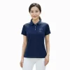 NCKU 成大紀念服飾：女款深藍色短袖 Polo 衫（Toray 系列）。